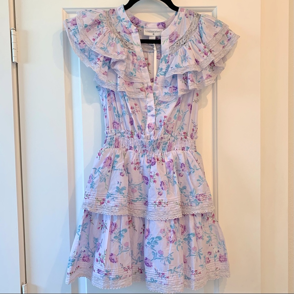 NWT LoveShackFancy x Target Lou Ruffle Mini Dress